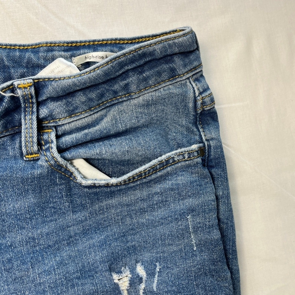 Wrangler Jeans Womens 12x30 Blue Excellent High Rise Bold Bootcut Distressed - Picture 8 of 13